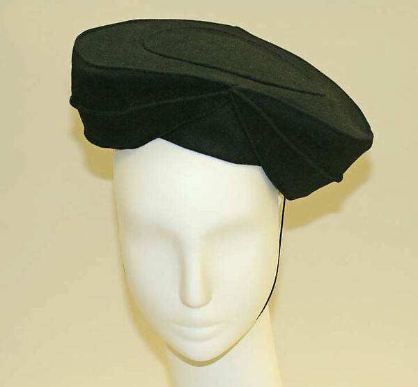 Turban, House of Balenciaga (French, founded 1937), wool, silk, cotton, metal, French 