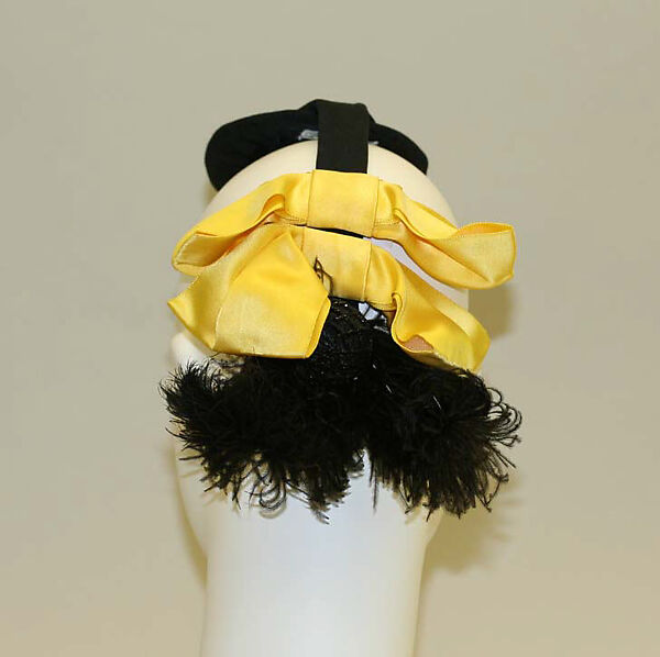 Cocktail hat, House of Balenciaga (French, founded 1937), silk, glass, feathers, French