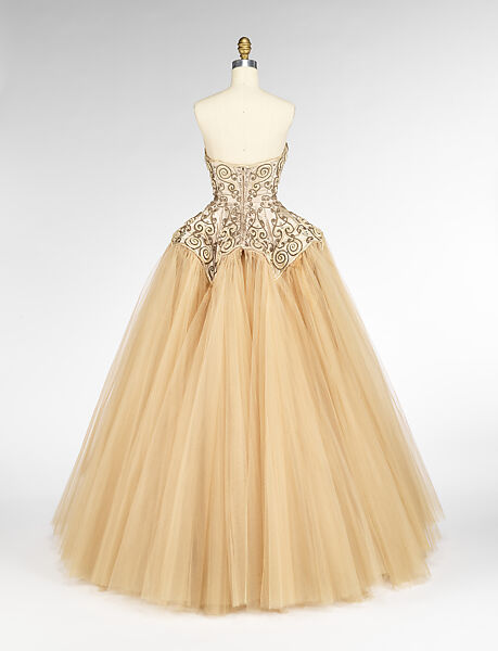 Ensemble, House of Balenciaga (French, founded 1937), silk, metallic, glass, French