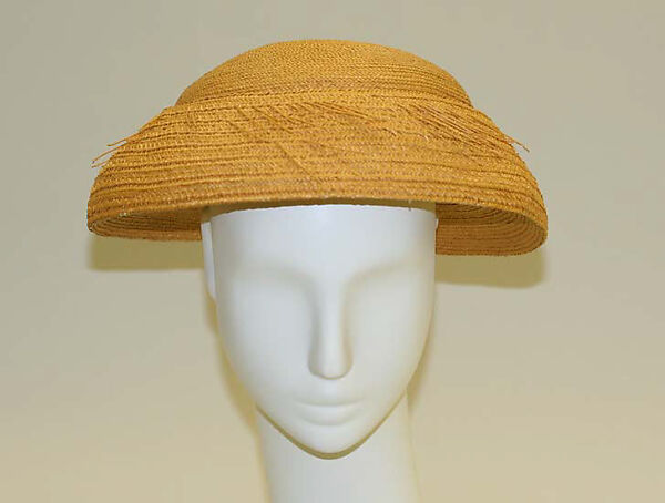 Hat, House of Balenciaga (French, founded 1937), straw, French 