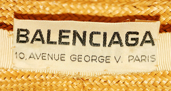Hat, House of Balenciaga (French, founded 1937), straw, French