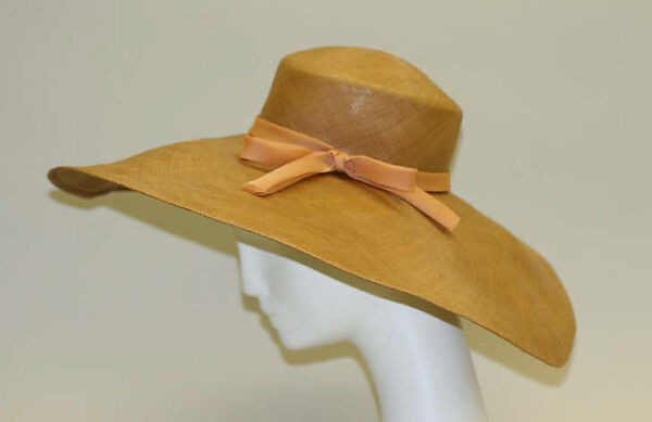 Hat, House of Balenciaga (French, founded 1937), straw, French 