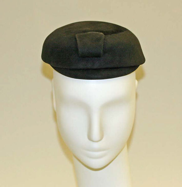 Cap, House of Balenciaga (French, founded 1937), leather, French 