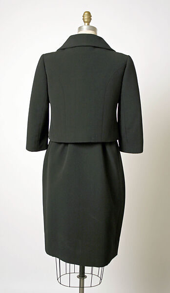 Dinner ensemble, House of Balenciaga (French, founded 1937), wool, silk, metal, French