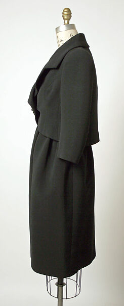 Dinner ensemble, House of Balenciaga (French, founded 1937), wool, silk, metal, French