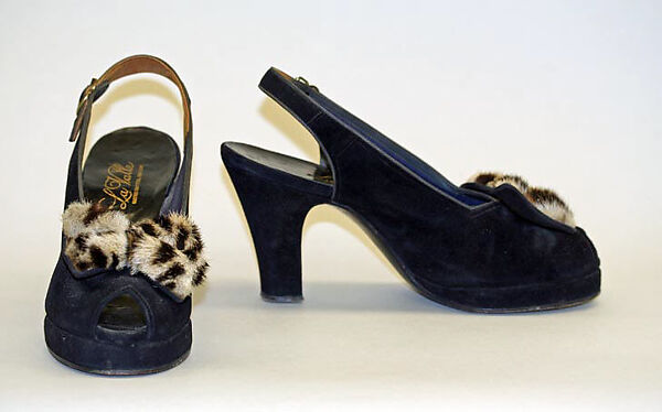 Sandals, Dominick LaValle, suede, fur, American 