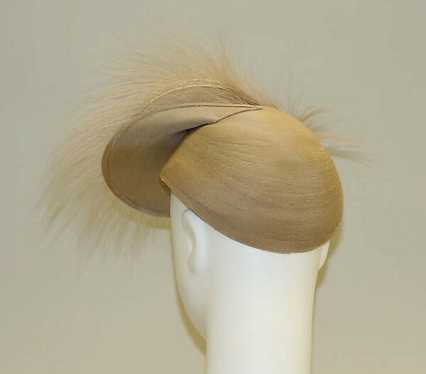 Hat, Rose Valois (French), feathers, straw, French