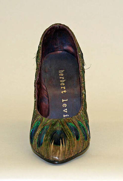 Evening shoes, Beth Levine (American, Patchogue, New York 1914–2006 New York), feathers, leather, American