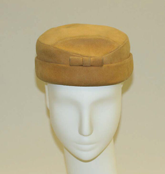 Hat, House of Balenciaga (French, founded 1937), leather, French 