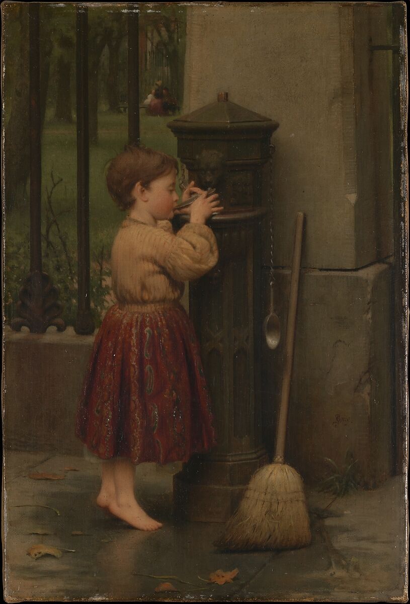 The Crossing Sweeper, Seymour Joseph Guy (American (born England), London 1824–1910 New York), Oil on canvas, American