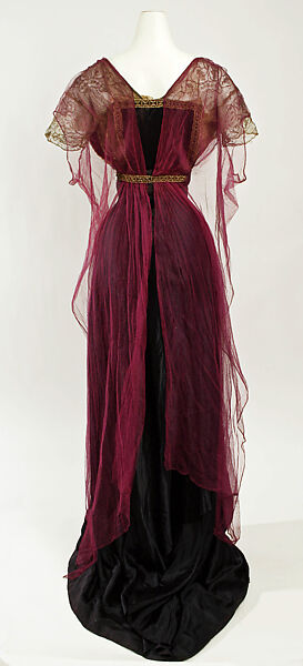 Evening dress, Callot Soeurs (French, active 1895–1937), silk, cotton, metallic thread, metal beads, French