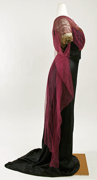 Evening dress, Callot Soeurs (French, active 1895–1937), silk, cotton, metallic thread, metal beads, French