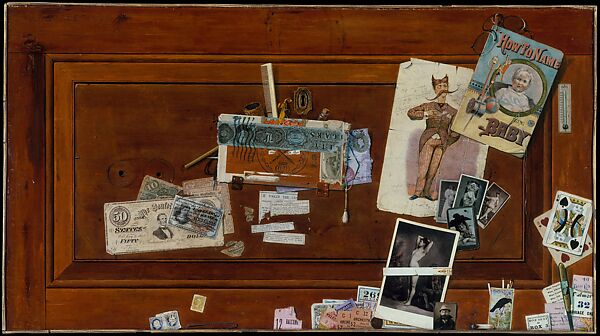 A Bachelor's Drawer, John Haberle (1856–1933), Oil on canvas, American 