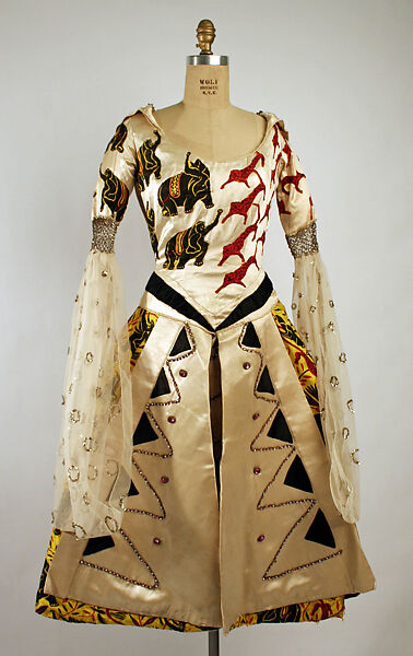 Fancy dress costume, Léon Bakst (Russian, Grodno 1866–1924 Paris), silk, glass, plastic, American 