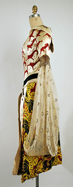 Fancy dress costume, Léon Bakst (Russian (born present day Belarus), Hrodna (Grodno) 1866–1924 Paris), silk, glass, plastic, American
