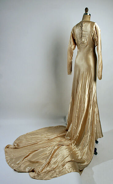 Wedding ensemble, Best &amp; Co. (American, 1879–1969), silk, cotton, wax, American