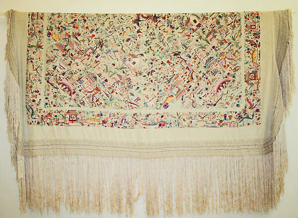 Shawl, silk, Chinese 