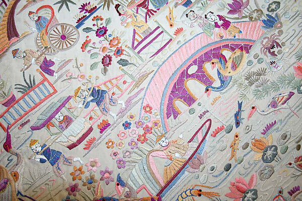 Shawl, silk, Chinese