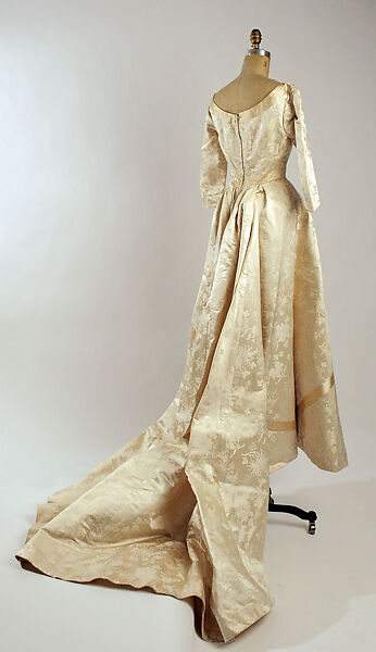 Wedding dress, silk, American