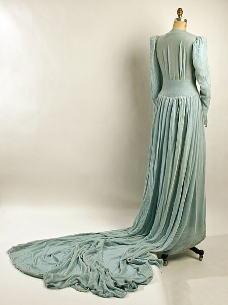 Wedding ensemble, silk, American