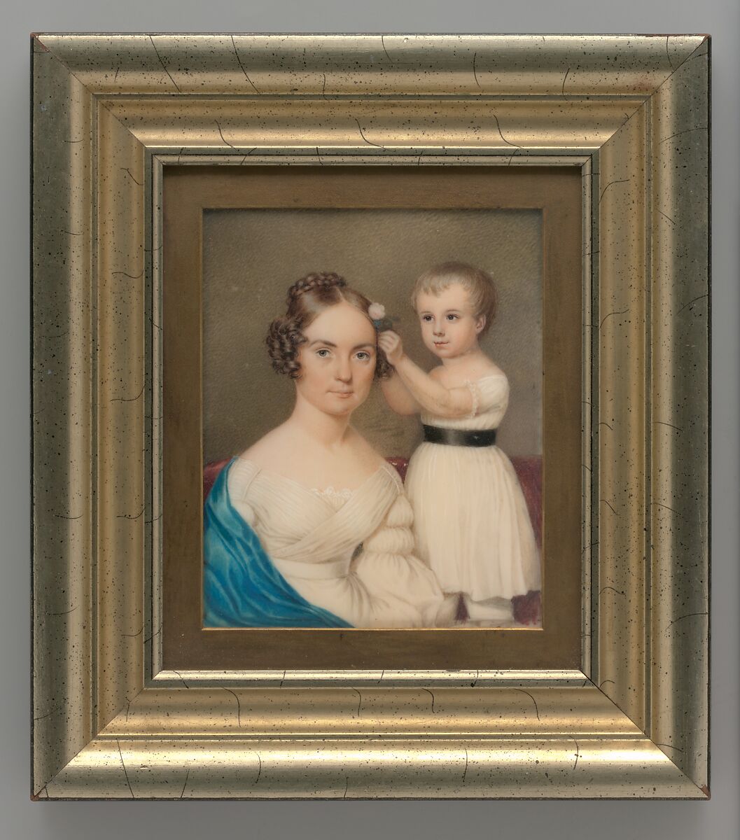 Mrs. William Gordon Ver Planck and Her Son Samuel Hopkins Ver Planck, Watercolor on ivory, American 