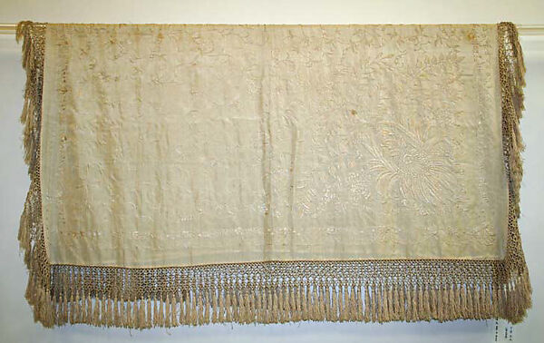 Shawl, silk, American or European 