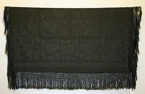 Shawl, silk, American or European 