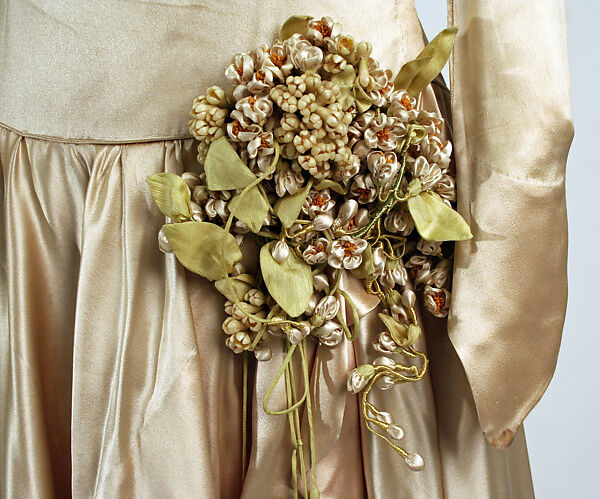 Wedding dress, silk, American