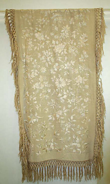 Shawl, silk, American or European 