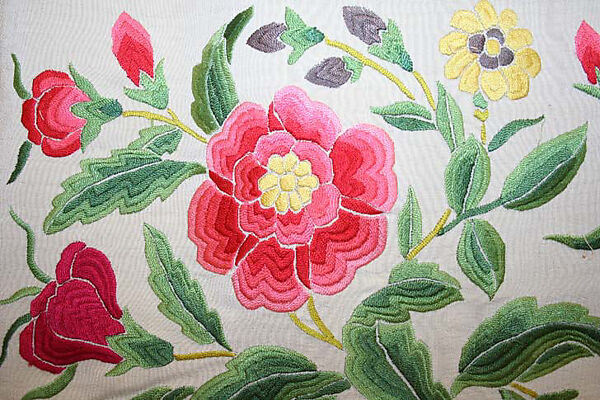 Shawl, silk, American or European