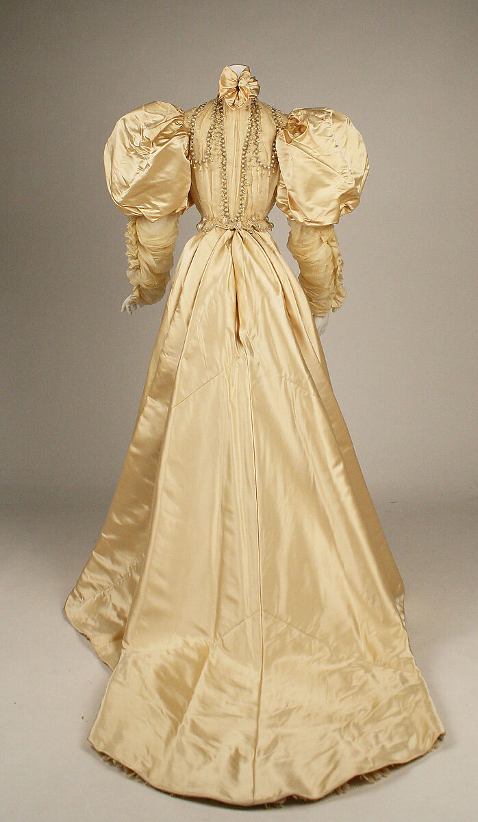 Wedding ensemble, (a, b) M. L. Doyle, silk, American