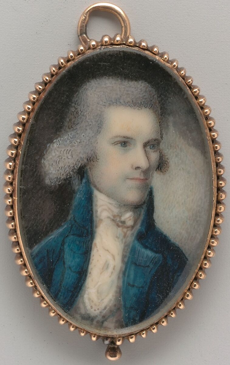 Portrait of a Gentleman, Nathaniel Hancock (active 1785–1809), Watercolor on ivory, American 