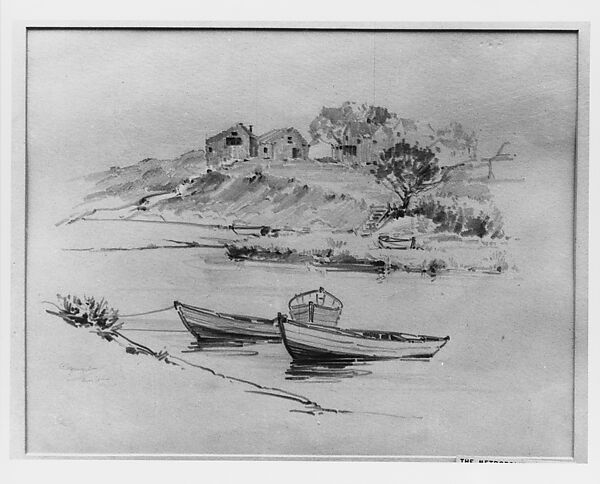 Row Boats, Ogunquit, James Parton Haney (1869–1923), Graphite on off-white wove paper, American