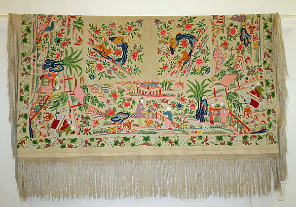 Shawl, silk, Chinese for the Western market 