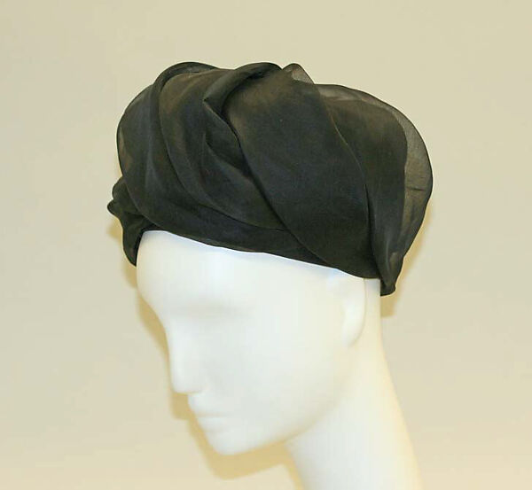 Toque, House of Balenciaga (French, founded 1937), cotton, French 