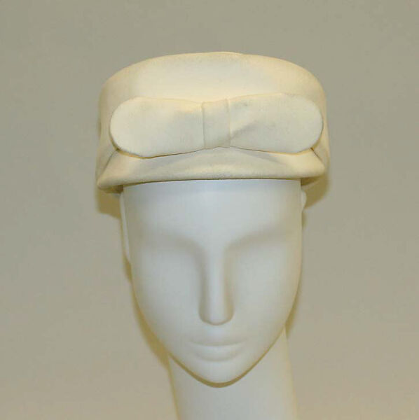 Pillbox hat, House of Balenciaga (French, founded 1937), leather, French 