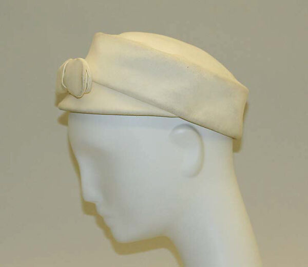 Pillbox hat, House of Balenciaga (French, founded 1937), leather, French