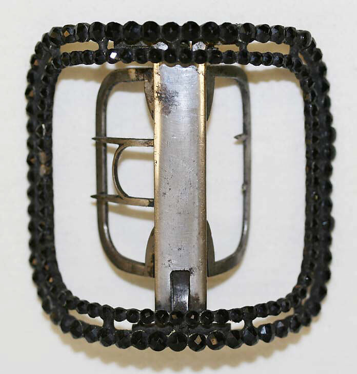 Shoe buckles, metal, paste, British