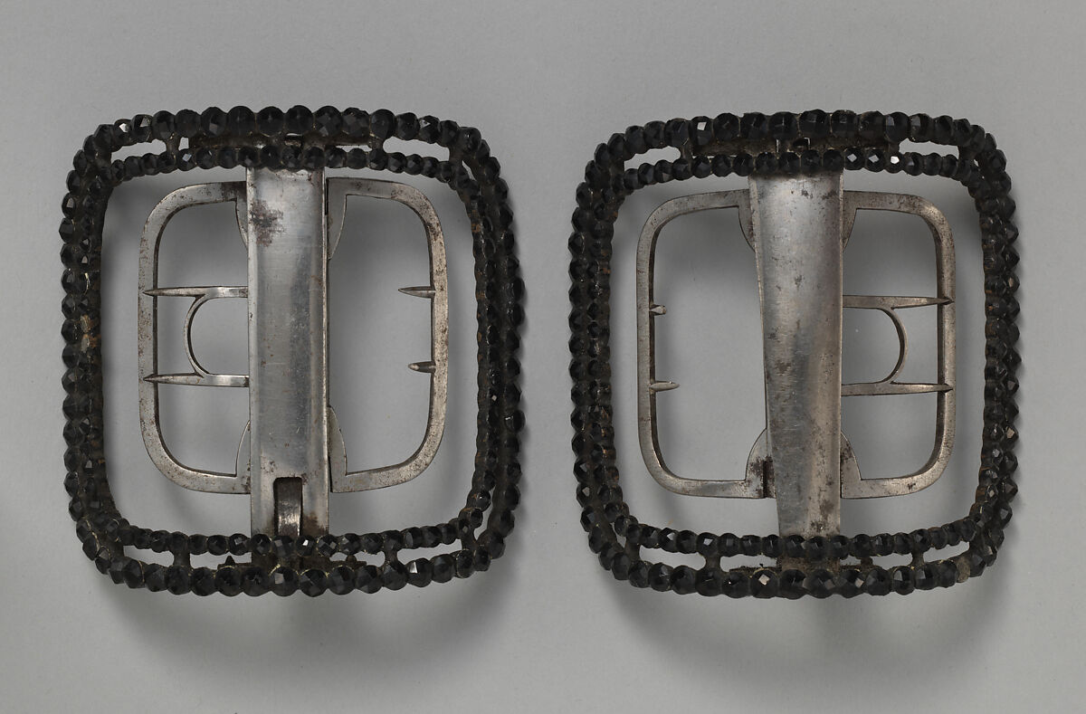 Shoe buckles, metal, paste, British 