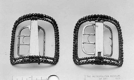 Shoe buckles, metal, paste, British