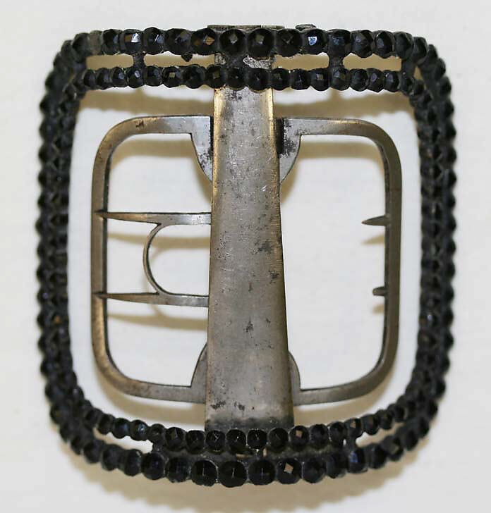 Shoe buckles, metal, paste, British