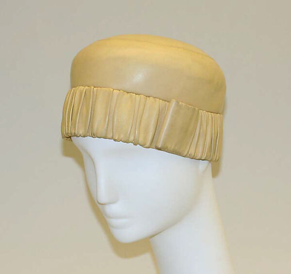 Cloche, House of Balenciaga (French, founded 1937), leather, French 