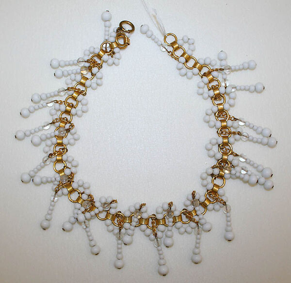 Necklace, House of Balmain (French, founded 1945), glass, metal, French 