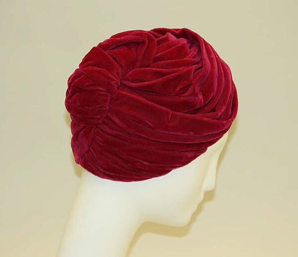 Hat, House of Balmain (French, founded 1945), cotton (probably), French