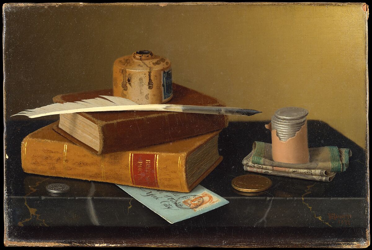 The Banker's Table, William Michael Harnett (1848–1892), Oil on canvas, American 