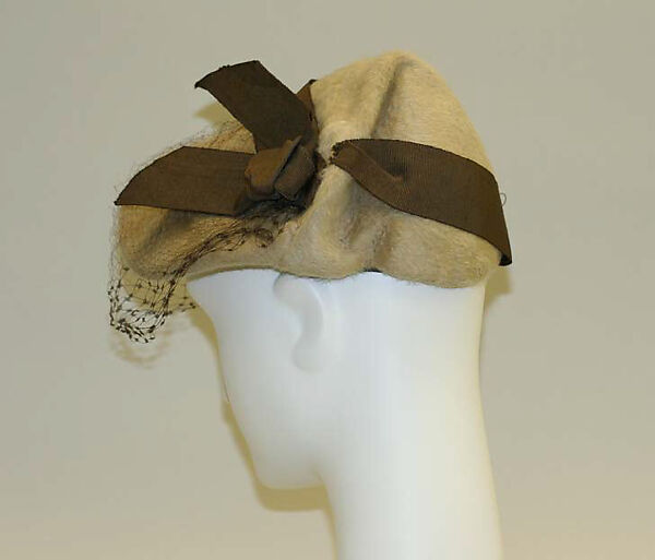 Bonnet, Jacques Fath (French, 1912–1954), wool, silk, French