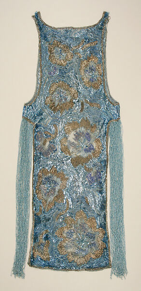 Evening dress, House of Worth (French, 1858–1956), cotton, plastic, glass, French