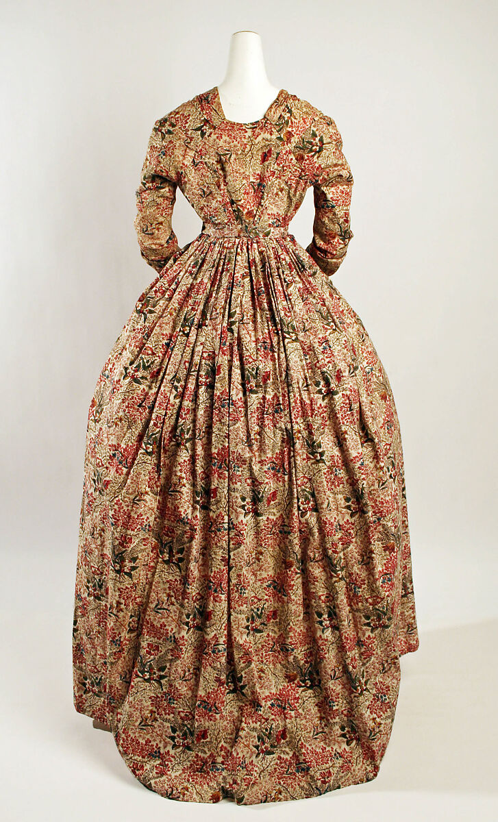 Dress, cotton, linen, British