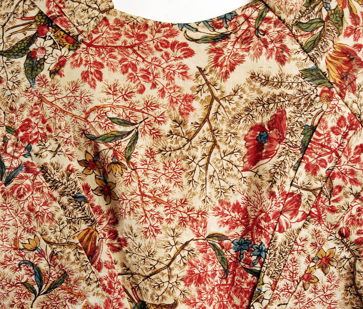 Dress, cotton, linen, British