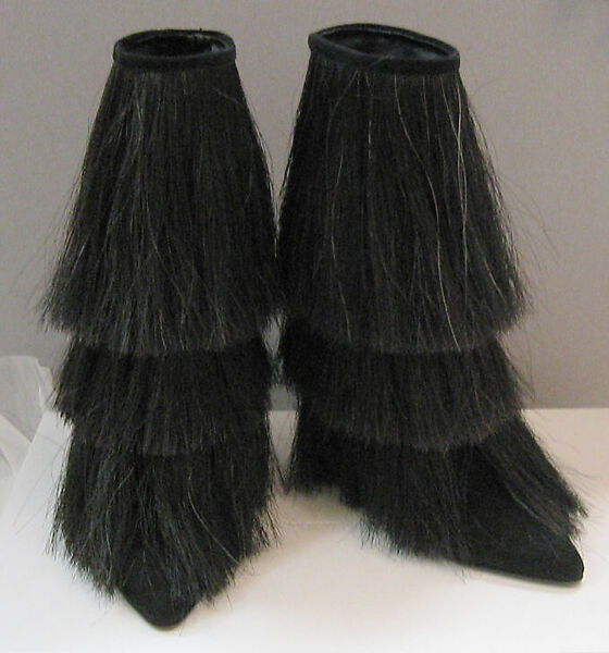 Boots, Helmut Lang (Austrian, born 1956), a,b) horsehair, leather, Austrian